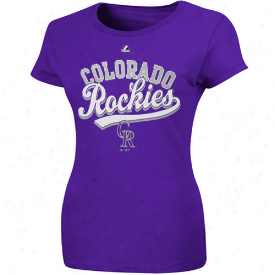 Majestic Colorado Rockies Womens The Essentials T-shirt - Purple