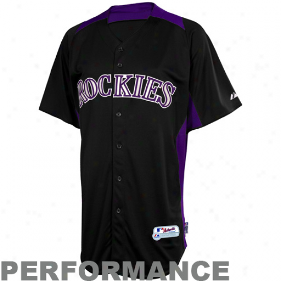 Majestic Colorado Rockies Yluth Batting Practice Performance Jersey - Black-purple