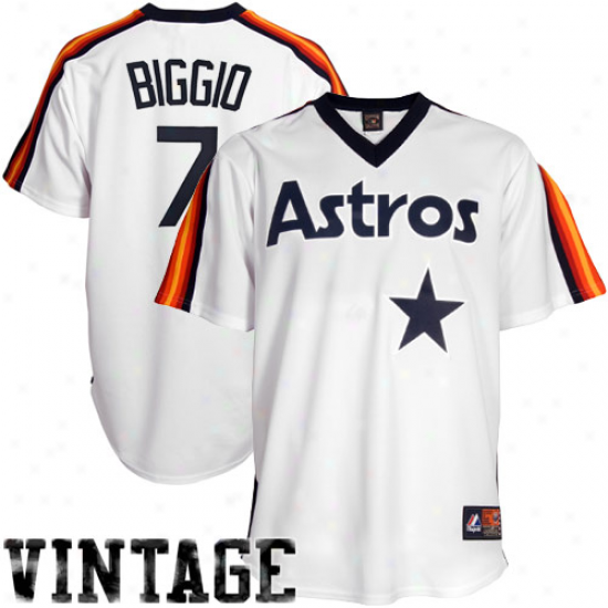 Majestic Craig Biggio Houston Astros Cooeprstown Thdowback Jersey - White