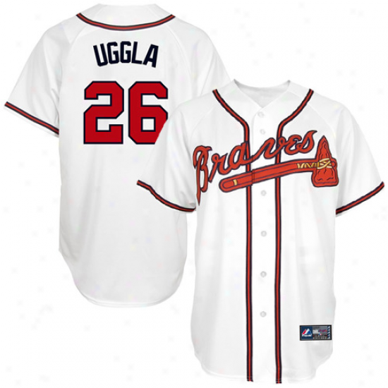 Majestic Dan Uggla Atlanta Braves Replica Jersey - White