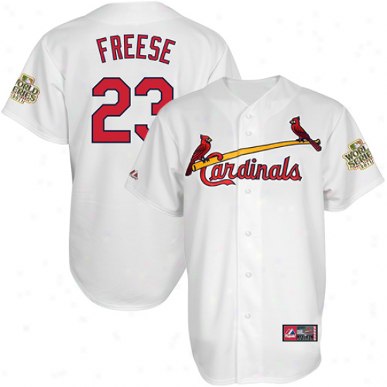 Majestic David Freese St.L ouis Caridnals 2011 World Series Champions Home Jersey - White