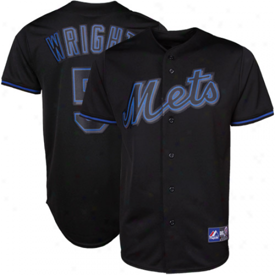 Majestic David Wright New York Mets Fashion Replica Jersey - Black