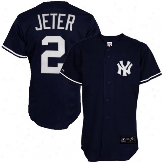 Majestic Derek Jeter New York Yankees Replica Jersey-navy Blue