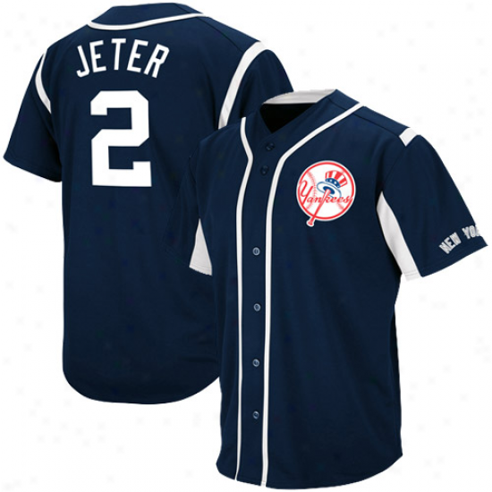 Majestic Derek Jeter New York Yankees Wind-up Jersey - Navy Blue