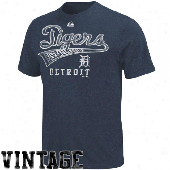 Majestic Detroit Tigers All Club Heathered T-shirt - Navy Blue