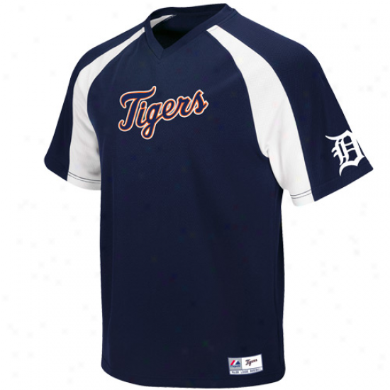 Elevated Detroit Tigers Crusader Pullover Jersey - Navy Blue