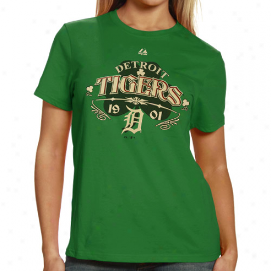 Majestic Detroit Tigers Ladies Kelly Green Clover Contender T-shirt
