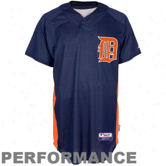 Majestic Detroit Tigers Navy Blue Batting Pracctice Performance Baseball Jersey