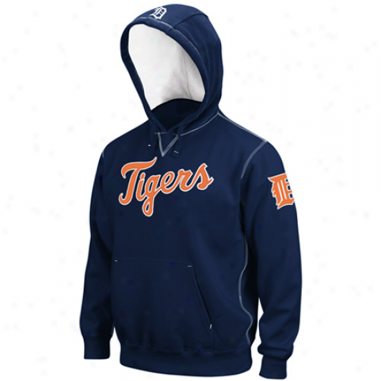 Majestic Detroit Tigers Navy Blue Golden Child Pullover Hoody Sweatshirt