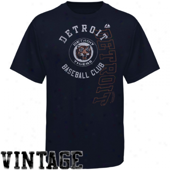 Majestic Detroit Tigers Robust Rookie Modern Fit T-shirt - Navy Blue