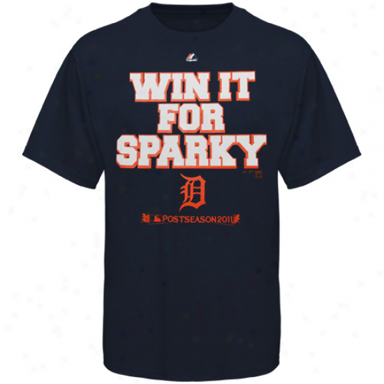 Majestic Detroit Tigers Win It For Sparky T-shirt - Navy Blue