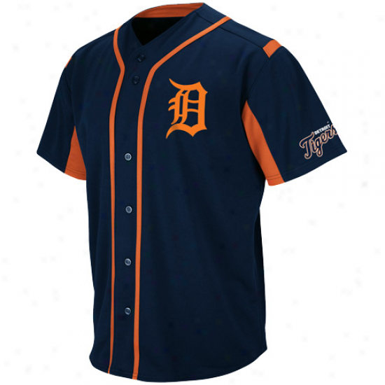 Majestic Detroit Tigers Wind-up Jersey - Navy Blue