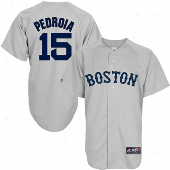 Majestic Dustin Pedroia Boston Red Sox Boston Red Sox Youth Replica Jersey - Gray