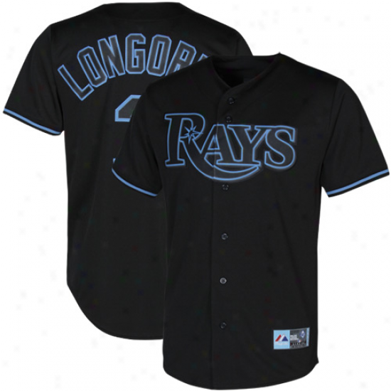 Majestic Evan Longoria Tampa Bay Rays Fashion Replica Jersey - Black