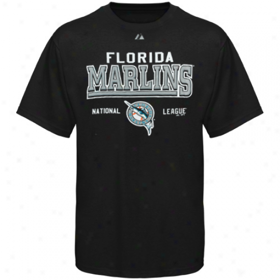 Majestic Florida Marlins Black Built Bequest T-shirt