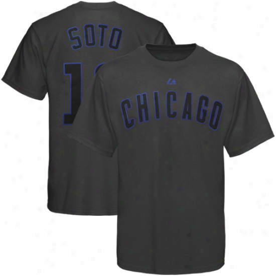 Majestic Geovany Soto Chicago Cubs #18 Pop Player T-shirt - Charcoal