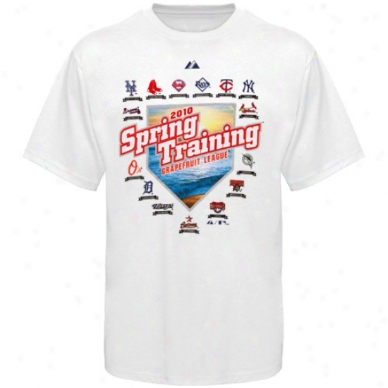 Majestic Grapefruit League Youth White 2010 Mlb Spring Training Map T-shirt