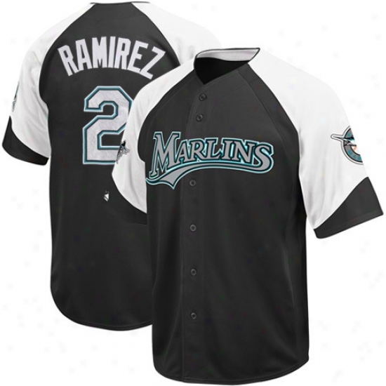 Majestic Hanley Ramirez Florida Marlins Wheelhouse Replica Jersey - #2 Black