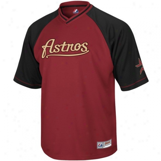 Majestic Houston Astros Beick Red-black Full Force V-neck Jersey