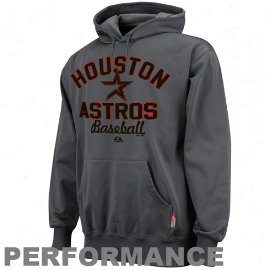 Majestic Houston Astros Charcoal Sharp Game Composition Pullover Hoodie Sweatshirt