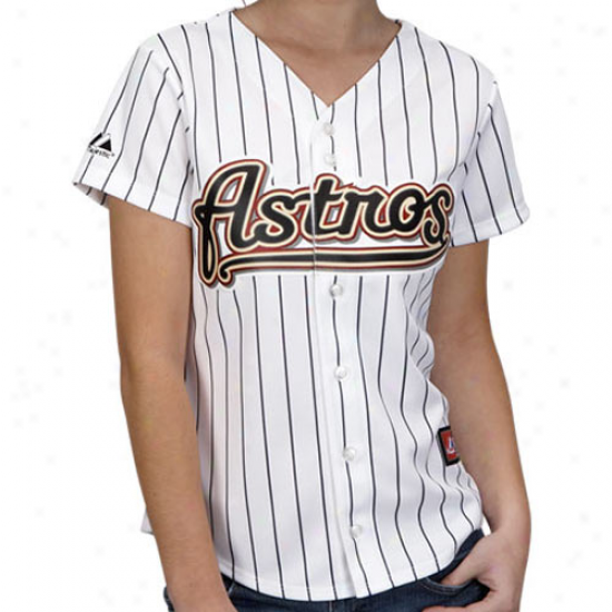 Majestic Houston Astros Ladies Replica Jersey - White Pinstripe