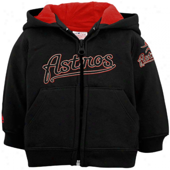 Majestic Houston Astros Newborn Black Full Zip Hoody Sweztshirt