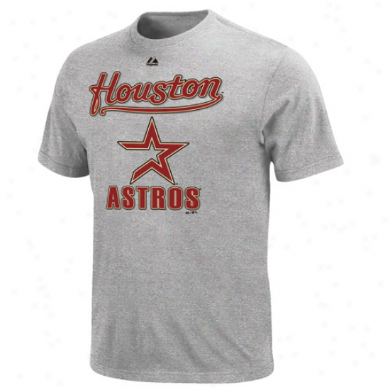 Majestic Houston Astross Performance Fan T--shirt - Ash
