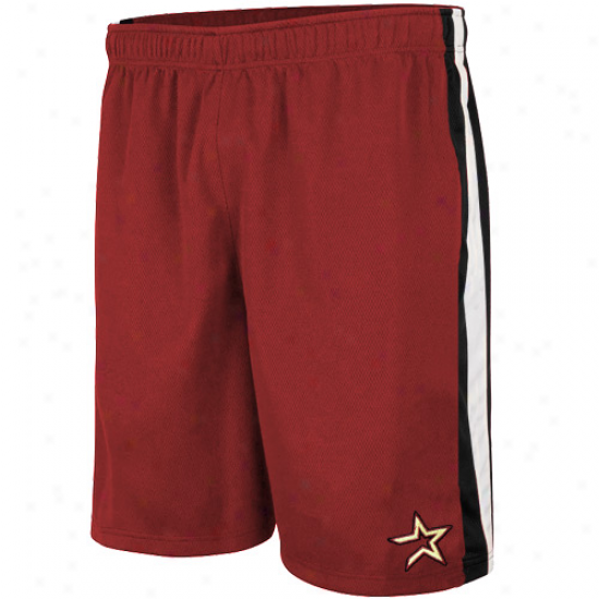 Majestic Houston Astros Sedona Red Umpire Call Mesh Shorts