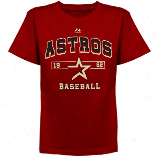 Majestic Houston Astros Youth Past Time Oroginal T-shirt - Brick Red
