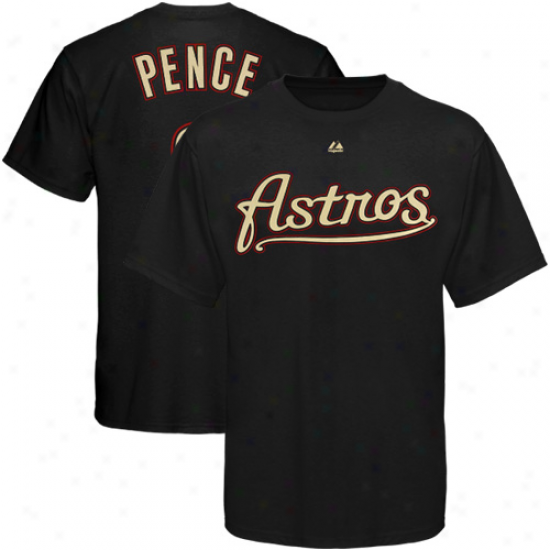 Majestic Hunter Pence Houston Astros Player T-shirt - Black