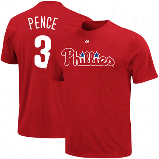 Majestic Hunter Pence Philadelphia Phillies #3 Youth Player Jersey T-shirt - Red