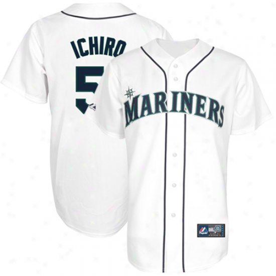 Majestic Ichiro Suzuki Seattle Mariners #51 Youth Replica Jersey - White