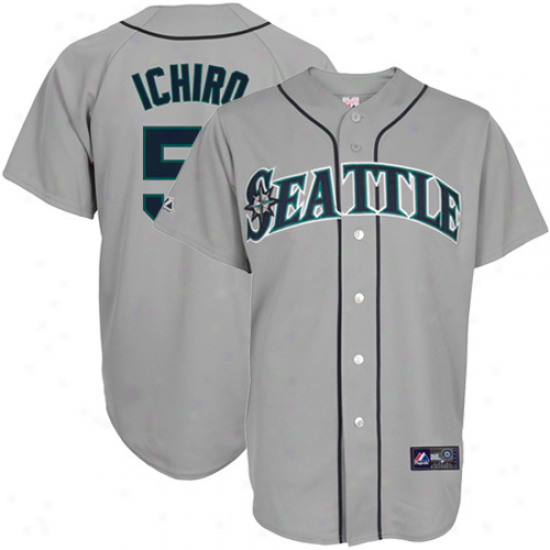 Majesitc Ichiro Suzuki Seattle Mariners Player Replica Jersey - Silver