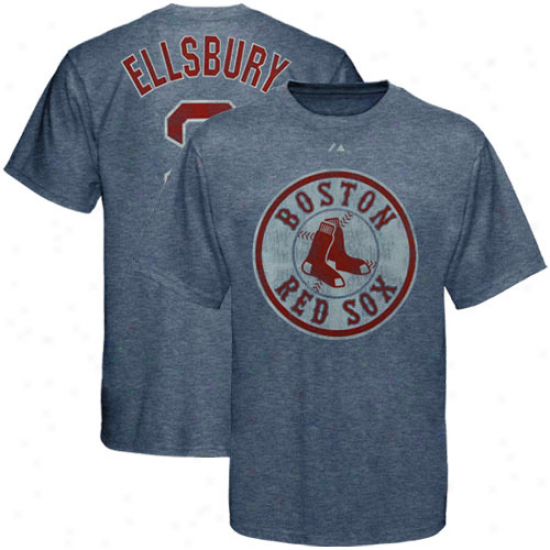 Majestic Jacoby Ellsbury Boston Red Sox Ballyard Leends Heathered T-shirt - Navy Blue