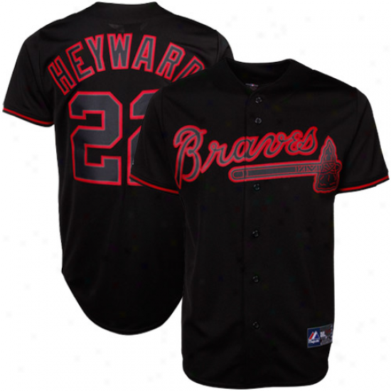 Majestic Jason eHyward Atlanta Braves Adapt Replica Jersey - Black