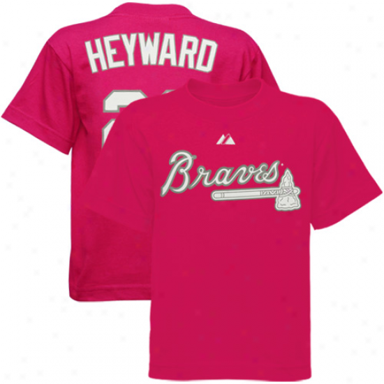 Majestic Jason Heyward Atlanta Braves Girls Preschool #22 Player T-shirg - Pink