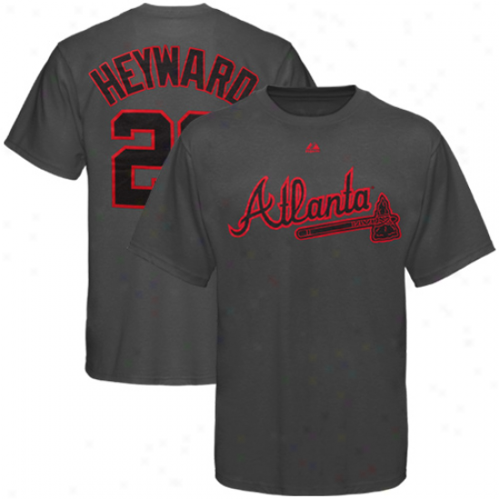 Elevated Jason Heyward Atlanta Braves Pop Player T-shirt - Charcoal