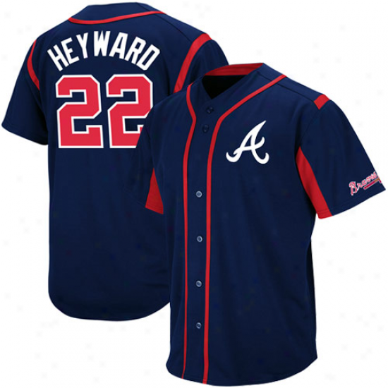 August Jqson Heyward Atlanta Braves Youth #22 Wind-up Jersey - Ships of war Blue