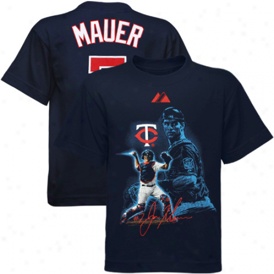 Majestic Joe Mauer Minnesota Twins #7 Preschool Player Of The Game Name & Number T-shirt - Navy Blue