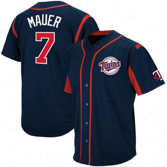 Majestjc Joe Mauer Minnesota Twins Wind-up Jersey - Navy Blue