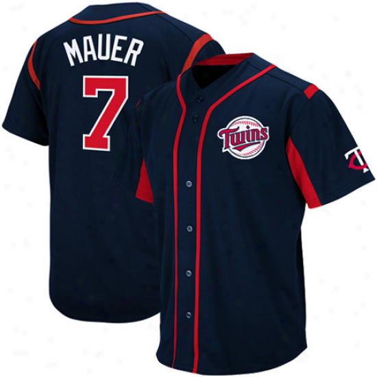 Majestic Joe Mauer Minnesota Twins Youth Wind-up Jersey - Ships of war Blue