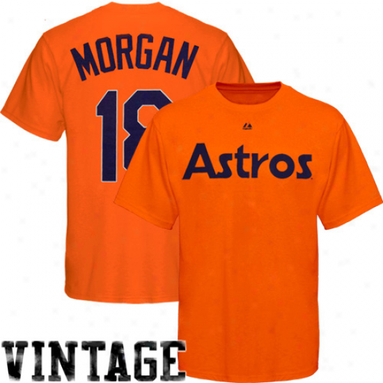 Majestiv Joe Morgan Houston Astros #18 Cooperstown Player T-shirt - Orange