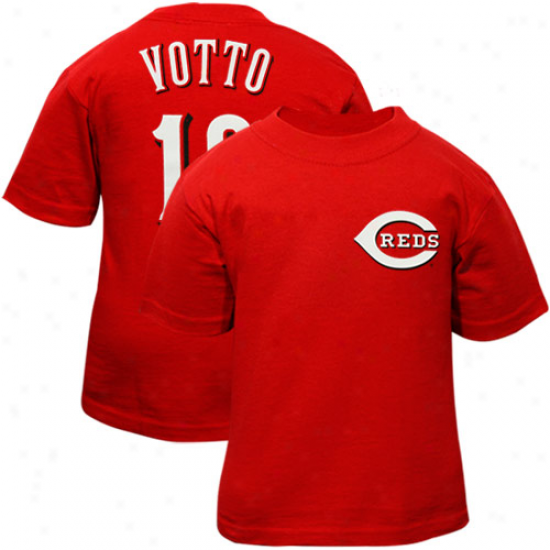 Majestic Joey Votto Cincinnati Reds Toddler #19 Player T-shirt - Red