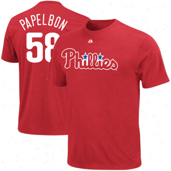 Majestic Jonathan Papelbon Philadelphia Phillies #58 Youth Player T-shirt - Red