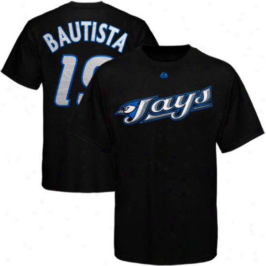 Majestic Jose Bautista Toronto Blue Jays #19 Player T-shirt - Black