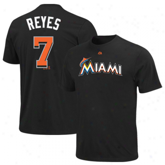 Elevated Jose Reyes Miami Marlins #7 Player Ts-hirt - Black