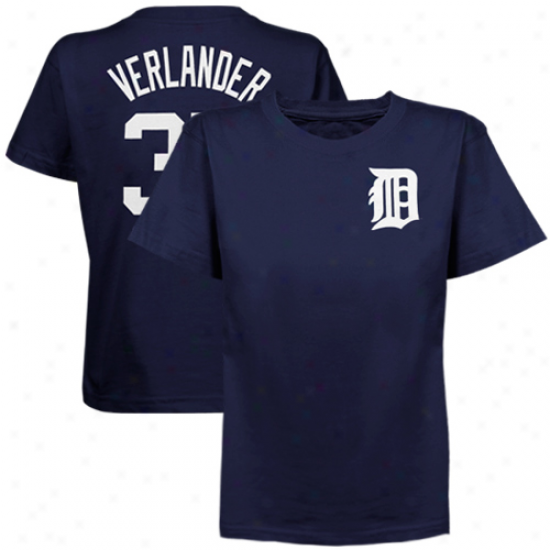 Majestic Justin Verlander Detroit Tigers #35 Preschool Playre T-shirt - Royal Blue