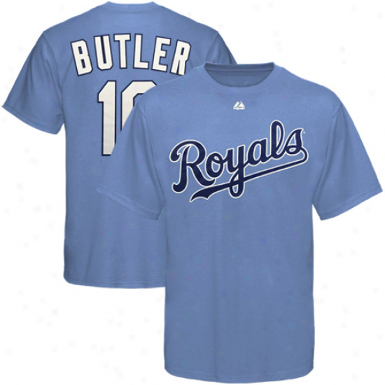 Majestic Kansas City Royals #16 Billy Butl3r Player T-shirt - Powder Blue