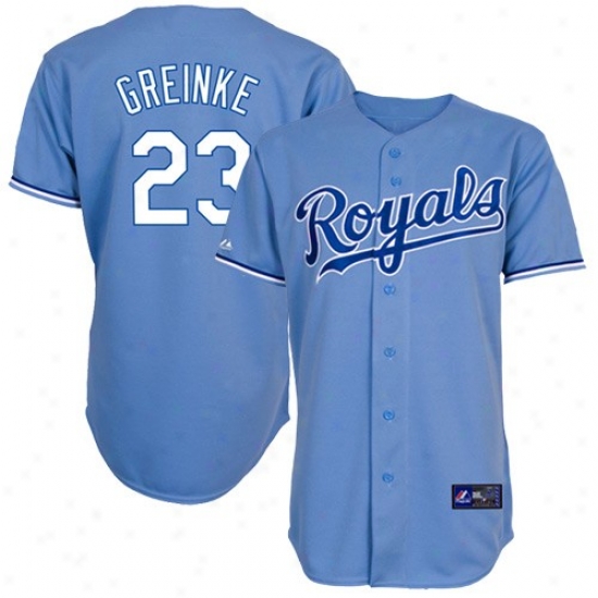 Majestic Kansas City Royals #23 Zack Greinke Light Blue Replica Baseball Jersey