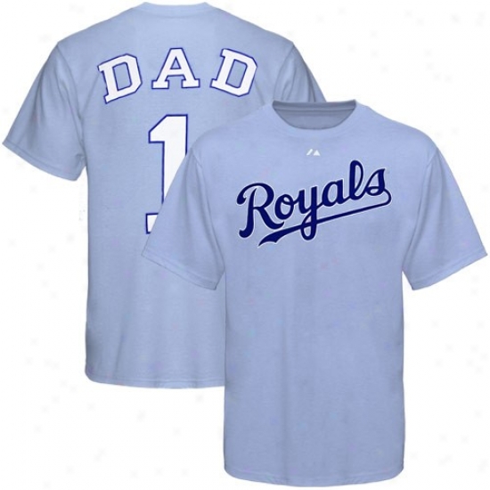 Majestic Kansas City Royals Light Azure #1 Dad T-shirt